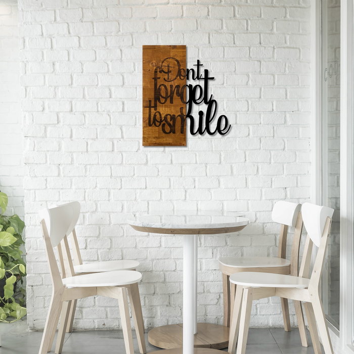 Wallity Dont Forget To Smile Escultura de pared de madera y metal Wallity Dont Forget To Smile Escultura de pared de madera y metal